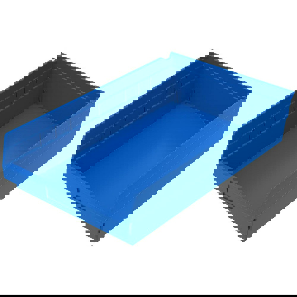 Plastic Hopper Shelf Bin: Blue